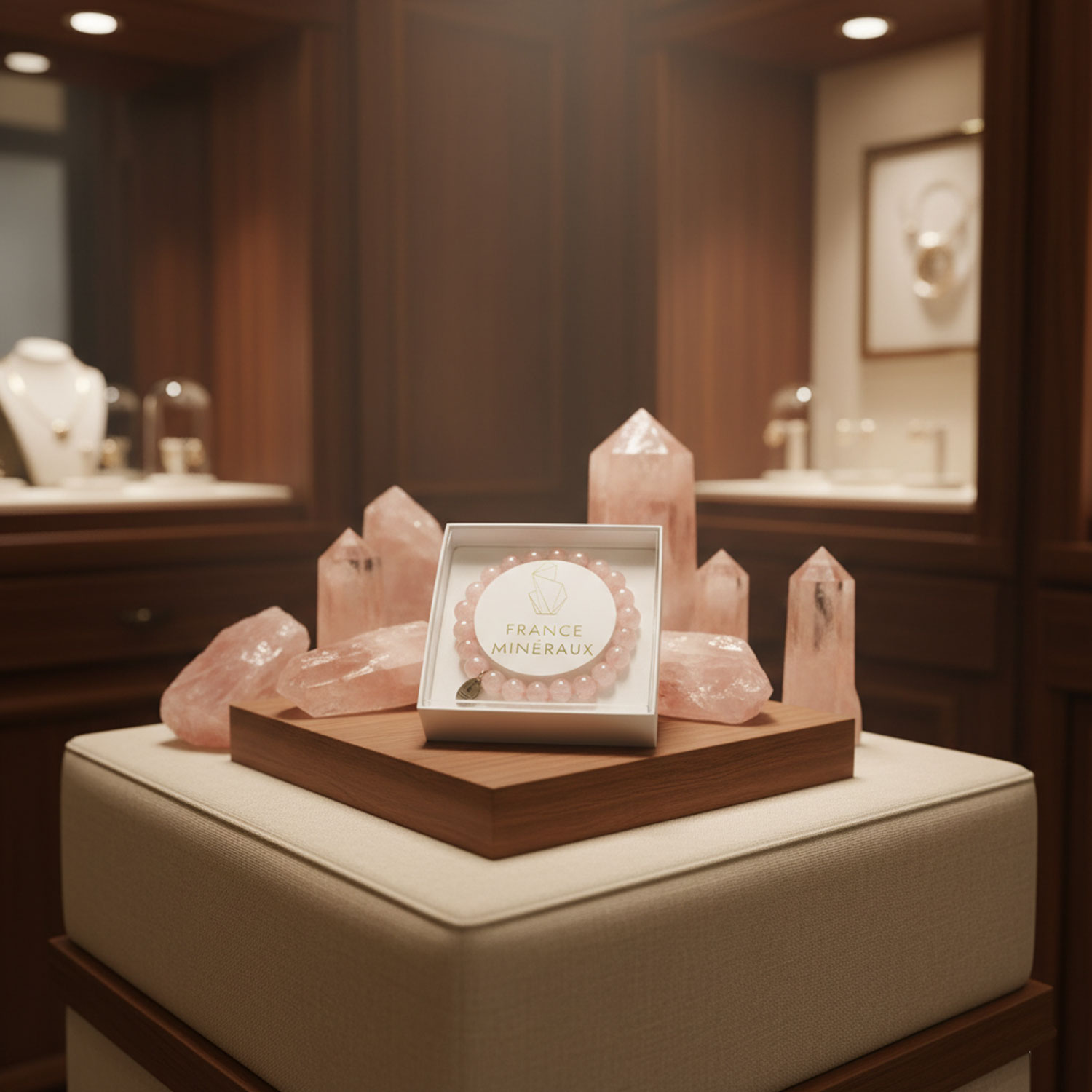 Vitrine et merchandising des pierres