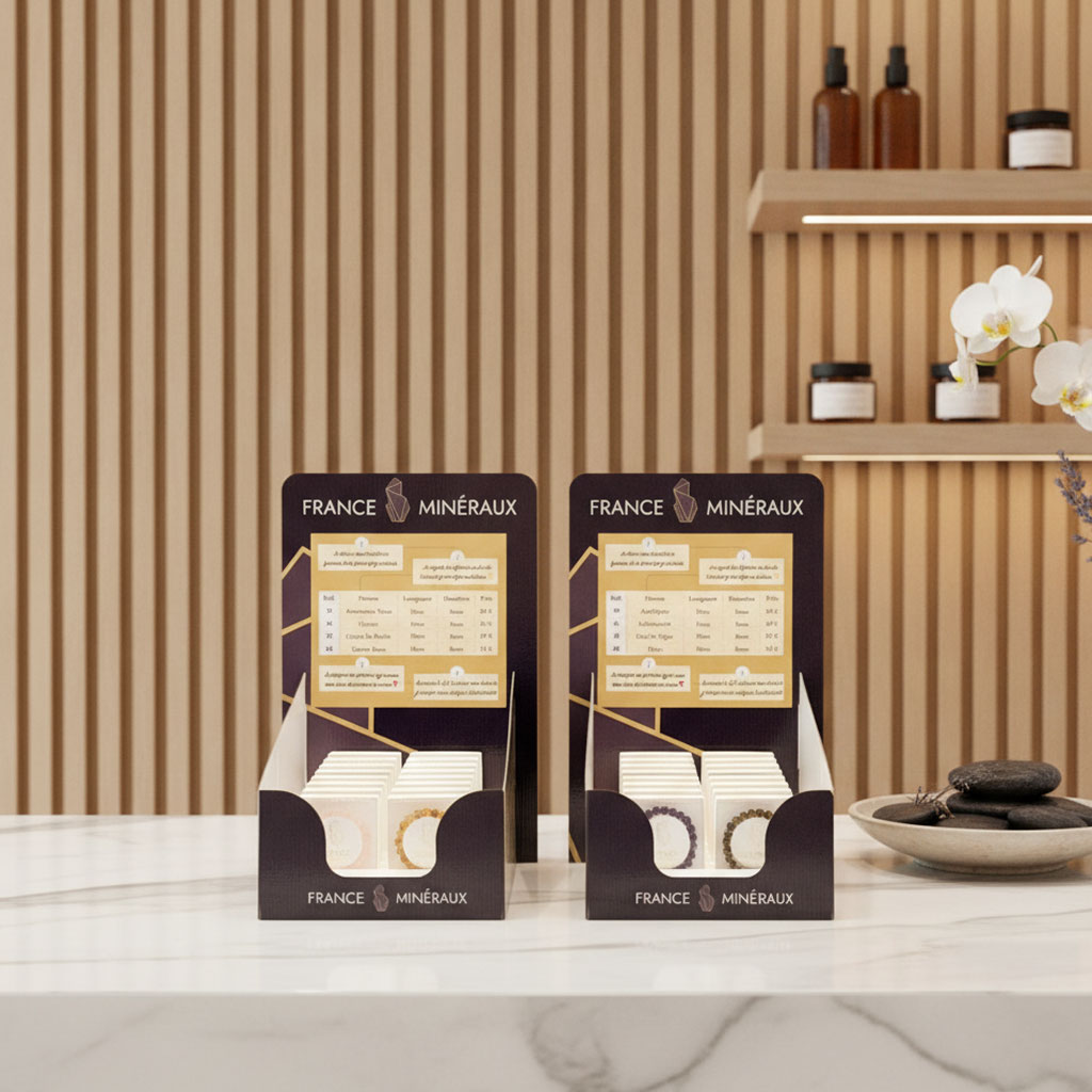 Présentoir merchandising en point de vente